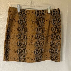 She + Sky Tan and Black Snake Print Pencil Skirt
